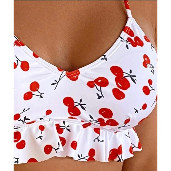 Red Cherry Ruffle Bikini - Picture 3 of 5